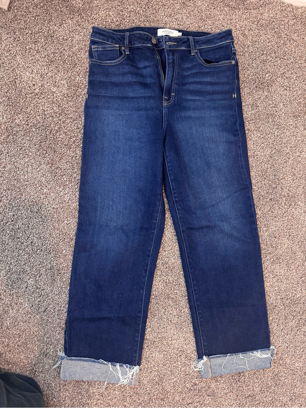 Hidden Jeans Women's Boyfriend Jeans in Dark Blue Wash